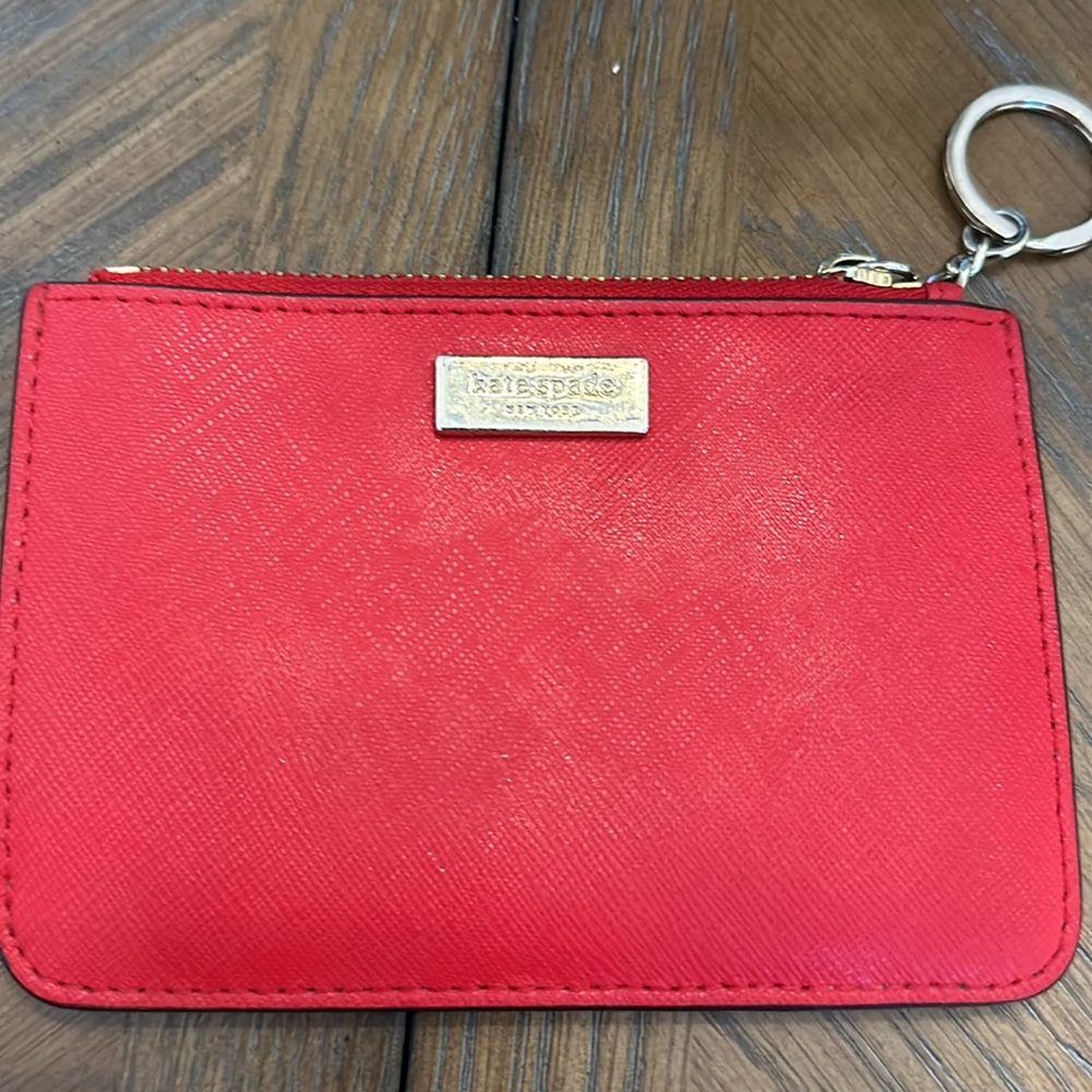 Kate Spade Red Card Keychain & Kate Spade Zip Around Wallet Bundle EUC - Picture 2 of 14